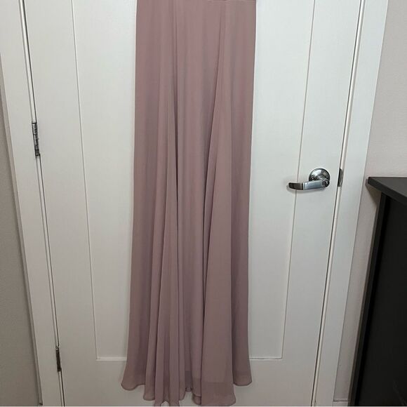 Show Me Your Mumu Jenn Maxi Dress Small Beige Chiffon Sleeveless Bridesmaid - Picture 2 of 11